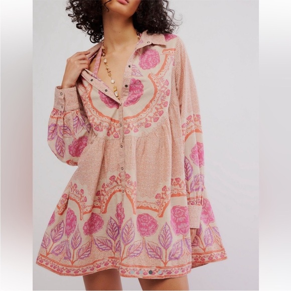 Free People Smell The Roses Mini Dress Size M NWT - Picture 1 of 14